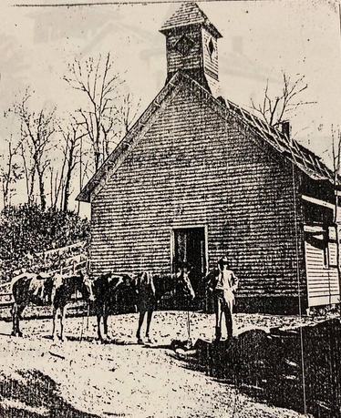Lyon, OH, wood church, ca. 1868