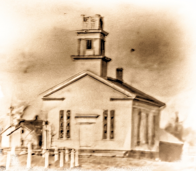 Old photo, LeRoy Universalist Church, Westfield Center
